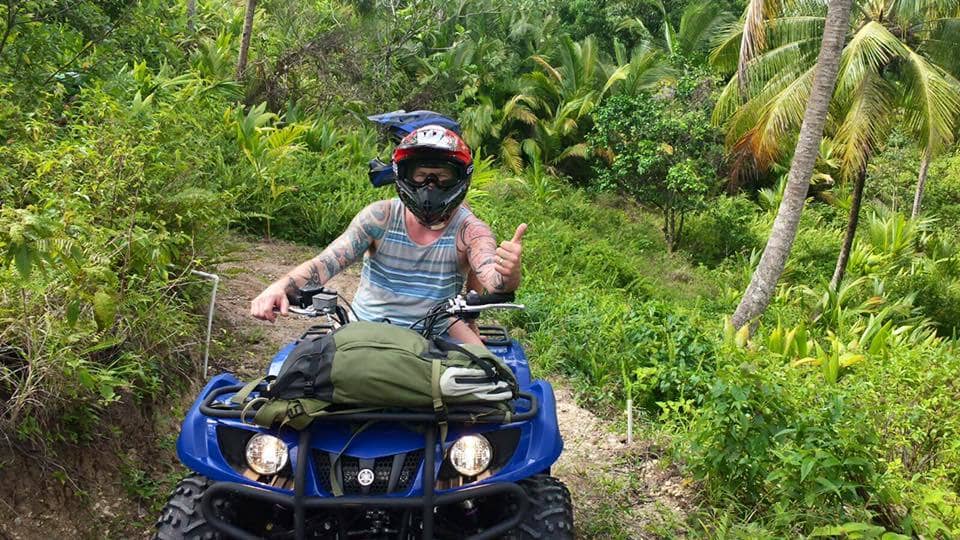 IrieLucian ATV Tours & Hikes Thumbs Up From ATV Rider