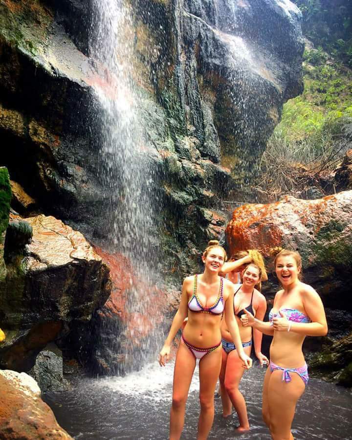 Sapphire Falls & Jungle Spa Clients at Mini Waterfall