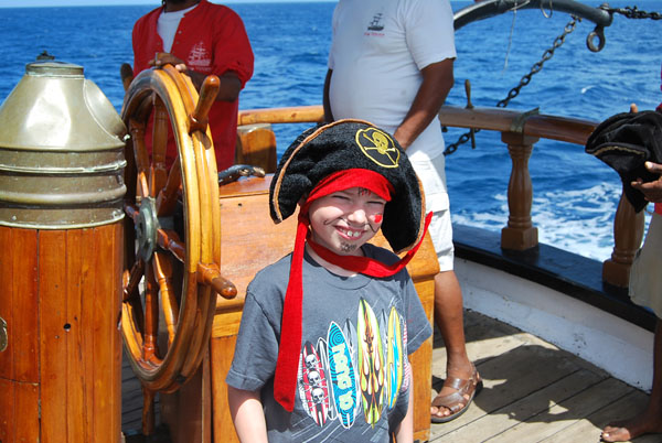 Sea Spray Cruises St. Lucia young boy in pirate costume