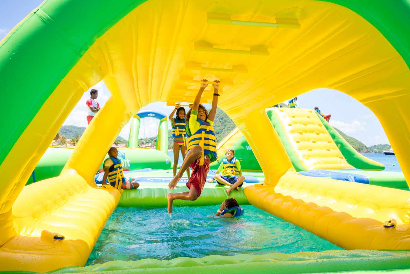 Splash Island Park St. Lucia Wibit Monkey Bars