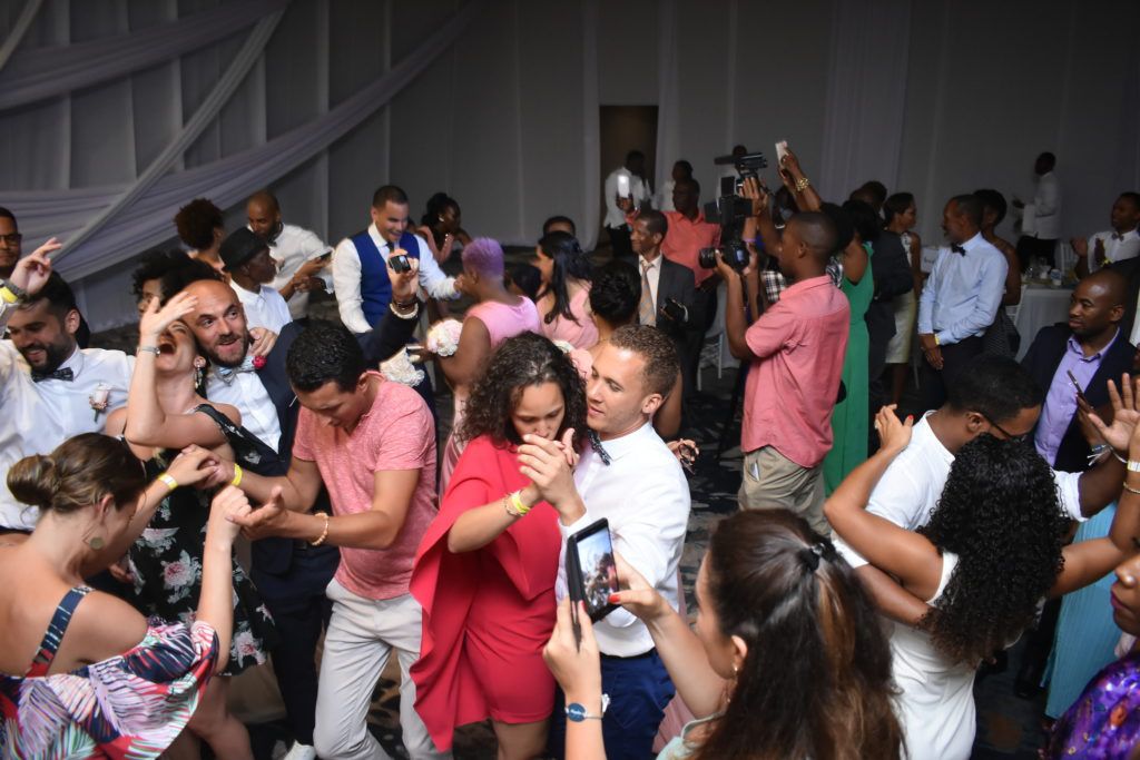 guests dancing wedding in st lucia