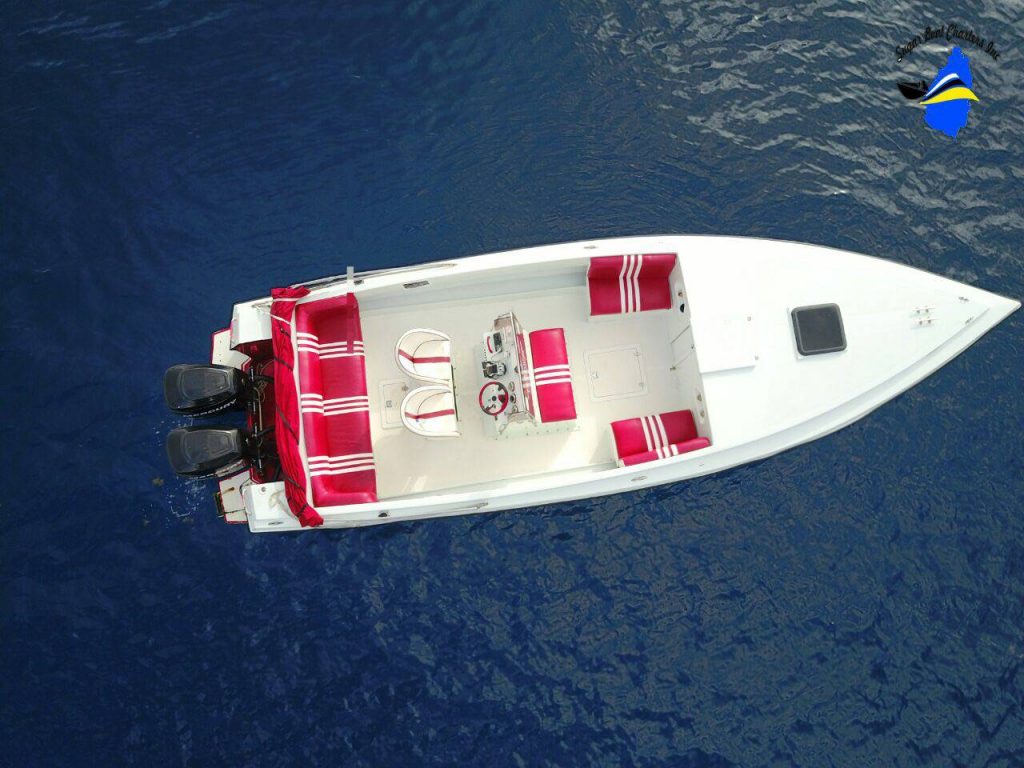 Sugar Boat Charters St. Lucia aerial view of boat