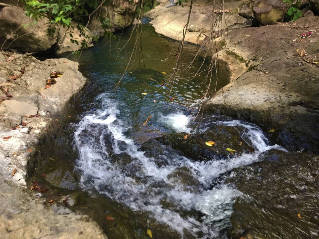 Waterfall pool seen on hike in St. Lucia