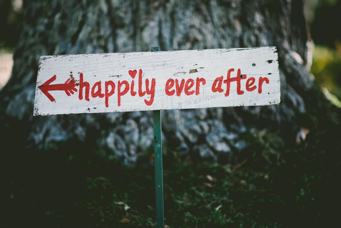 happily ever after wedding sign
