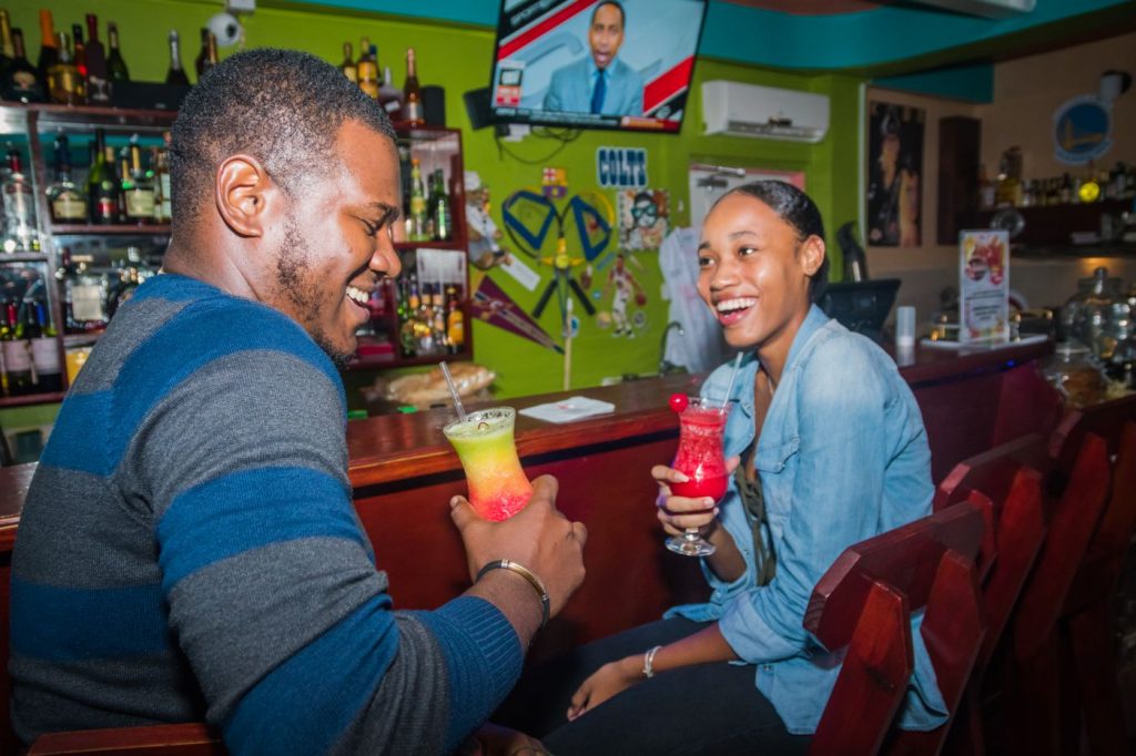 valelse sports bar and restaurant st lucia smiling couple