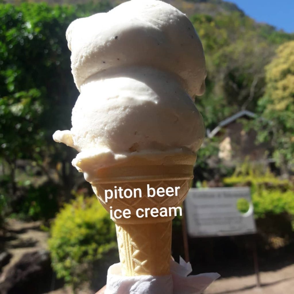 Piton Beer Ice Cream at Au Poye Park St. Lucia
