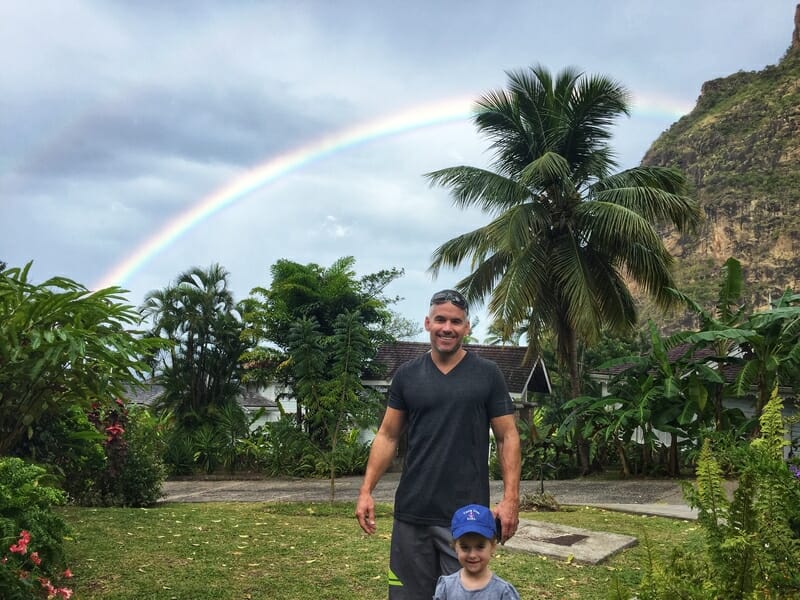 A beautiful rainbow at Sugar Beach Resort