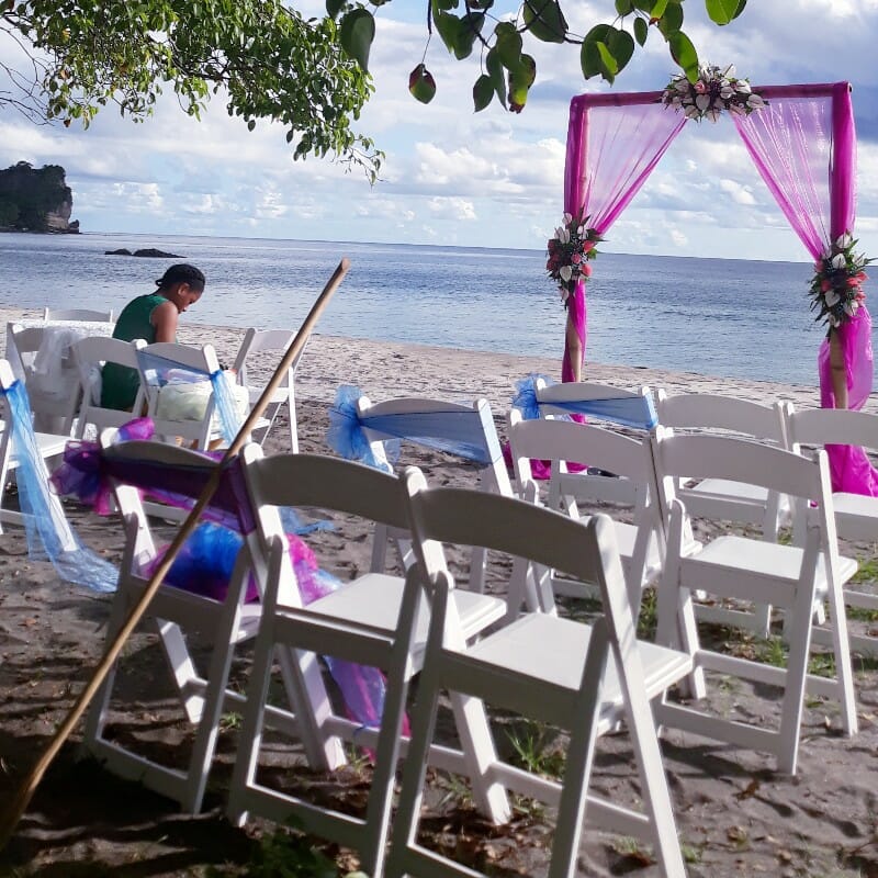 st lucia wedding set on beach