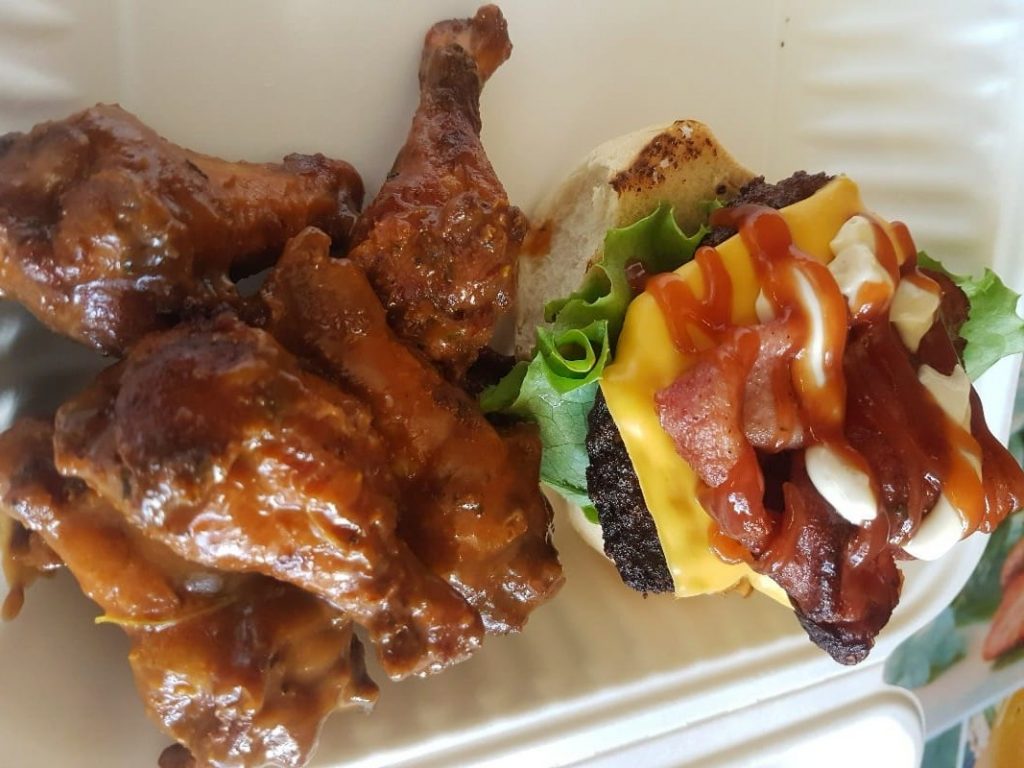 La Burger Joint wings and burger